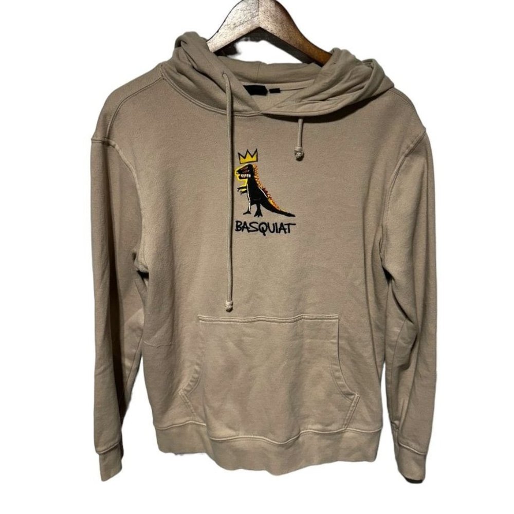 Beige Basquiat Hoodie Unisex Size Medium